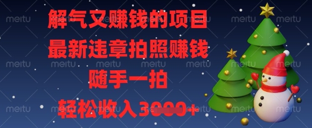 解气又挣钱的项目，最新违章拍照挣钱，随手一拍，轻松收入数张【揭秘】-成可创学网