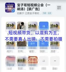 宝子哥头部团队短视频带货，以混剪为主，不需要真人出镜，不需要拍摄-成可创学网