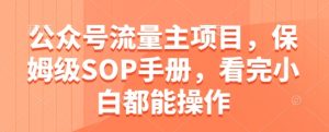 公众号流量主项目，保姆级SOP手册，看完小白都能操作-成可创学网