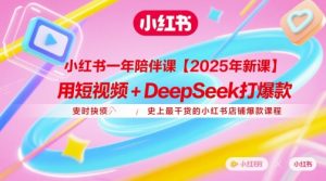 小红书一年陪伴课【2025年新课】，用短视频+deepSeek打爆款，史上最干货的小红书店铺爆款课程-成可创学网