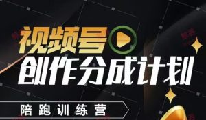 视频号创作分成计划陪跑训练营，手把手教会你如何制作视频，细水长流型项目-成可创学网