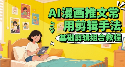 AI漫画推文常用剪辑手法，基础剪辑组合教程-成可创学网