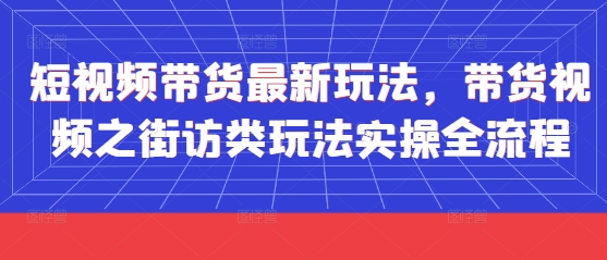 短视频带货最新玩法，带货视频之街访类玩法实操全流程-成可创学网