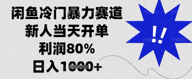闲鱼冷门暴力赛道，新人当天开单，利润80%，日入1k+【揭秘】-成可创学网